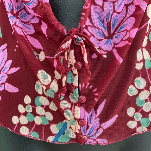 Free People, sheer floral “cocoa combo” top - Picture 3 of 13